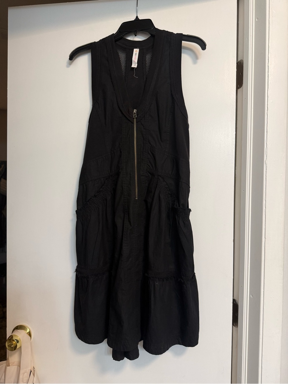 Anthropologie Black Sleeveless Zip-Front Dress
